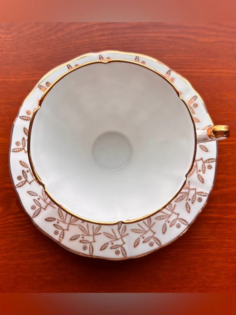 Royal Adderley Teacup & Saucer Fine Bone China Atomic Pattern England Vintage